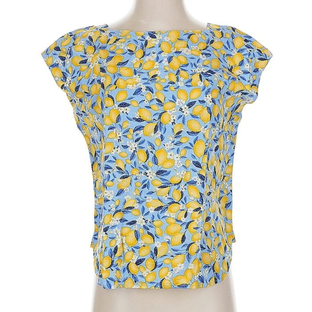 Ann Taylor Lemon Print Women's Top